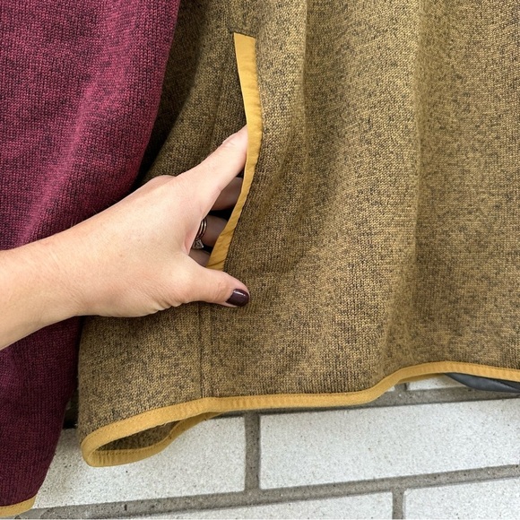 L.L. Bean Burgundy Gold Sweater Fleece Snap Pullover Jacket XL Hiking Retro - Picture 9 of 9